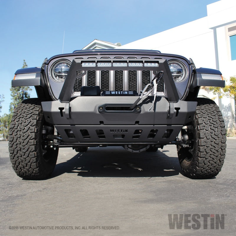 Westin 18-19 Jeep Wrangler JL WJ2 Stubby Front Bumper - Textured Black