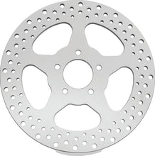 Load image into Gallery viewer, Bikers Choice 00-17 Big Twin 11.5 In Polished Rear 5 Spoke Drilled Stnless Rotor Repl H-D 44156-00