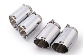 Remus Stainless Steel 102mm Angled/Angled Rolled Edge Chrome Tail Pipe Set (Quad Tips)