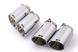 Remus Stainless Steel 102mm Angled/Angled Rolled Edge Chrome Tail Pipe Set (Quad Tips)