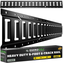 Load image into Gallery viewer, Rhino USA 5Ft E-Track Tie-Down Rails, Black (2 Pack)
