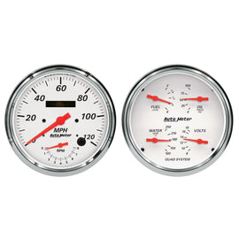 Autometer Arctic White Quad & Tach/Speedo 5in. - 2 pc.