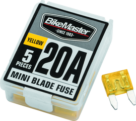 BikeMaster 5Piece 20A Replacement Mini Blade Fuse