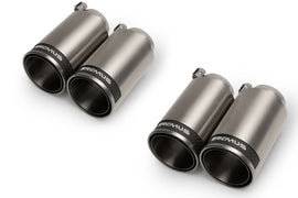 Remus Stainless Steel 98mm Straight Polished w/Carbon Insert Tail Pipe Set (Quad Tips)