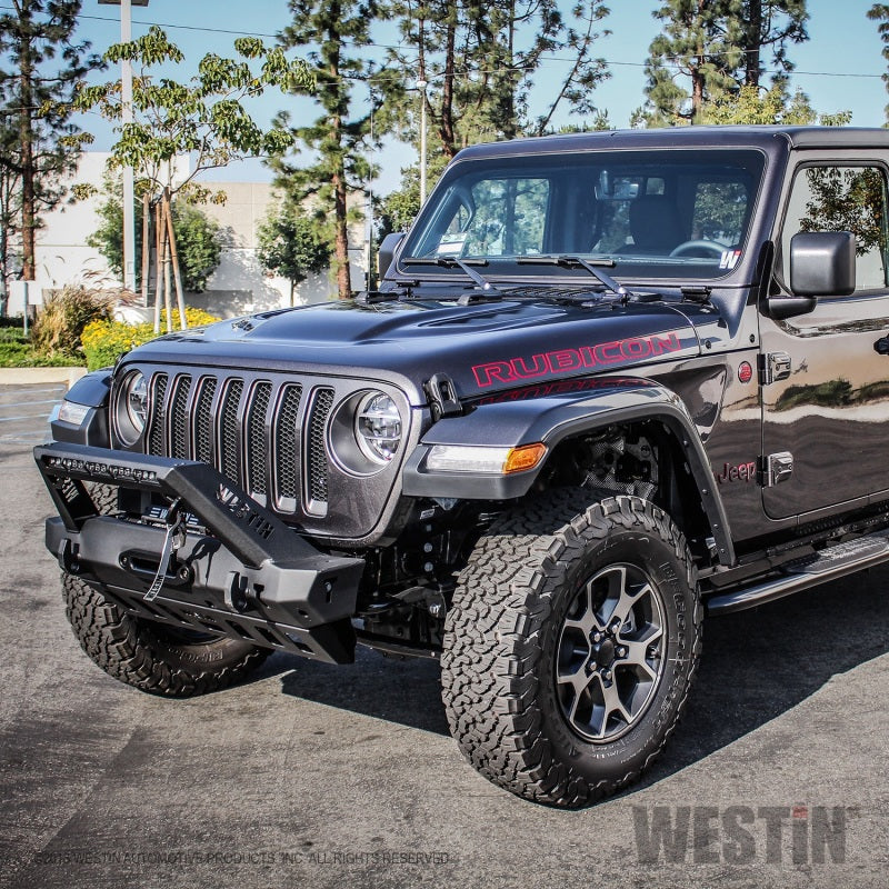 Westin 18-19 Jeep Wrangler JL WJ2 Stubby Front Bumper - Textured Black