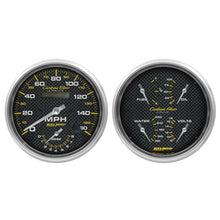 Load image into Gallery viewer, Autometer Carbon Fiber Gauge Kit 2pc Quad &amp; Tach/Speedo 5in.