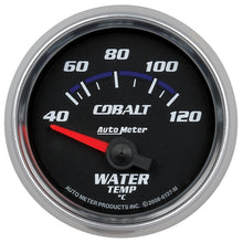 Load image into Gallery viewer, Autometer Cobalt 52mm Short Sweep Electronic 40-120 Deg C Water Temperature Gauge