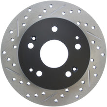 Load image into Gallery viewer, StopTech 02-06 Acura RSX Incl. Type S / 97-01 Integra Type R Slotted &amp; Drilled Right Rear Rotor