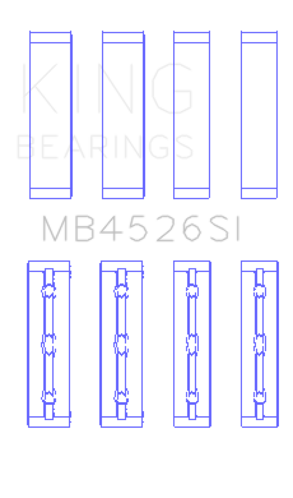 King Engine Bearings Toyota 1GR-FE (Size +0.50mm) Crankshaft Main Bearing Set
