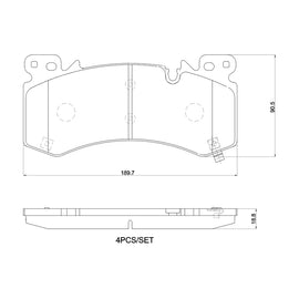 Brembo OE 21-24 Cadillac Escalade/Suburban/23-24 Chevy Silverado 1500 Ceramic Brake Pad - Front