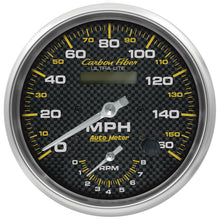 Load image into Gallery viewer, AutoMeter 160mph &amp; 8k RPM Electric Program 5in. Carbon Fiber Gauge Tach/Speedo