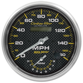 AutoMeter 160mph & 8k RPM Electric Program 5in. Carbon Fiber Gauge Tach/Speedo