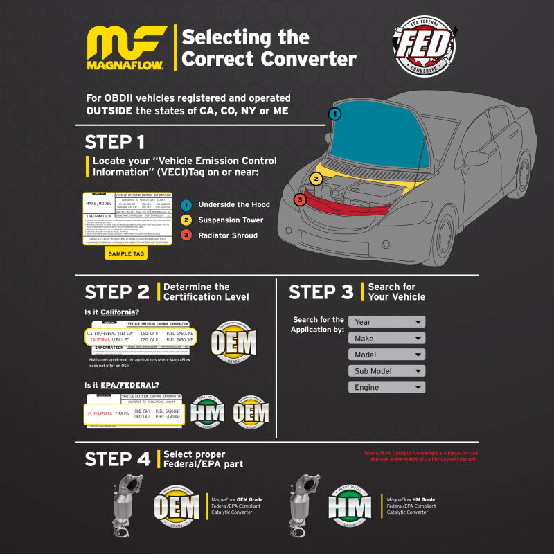MagnaFlow 14-15 Impala 2.5 Underbody Direct Fit Converter