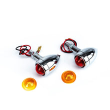 Load image into Gallery viewer, Bikers Choice 1 7/16 Inch Dia Chrome Mini Bullet Marker Light Dual Filament Amber Lens Pr Universal