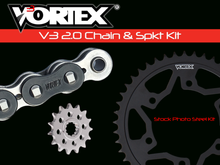 Load image into Gallery viewer, Vortex Racing V3 2.0 Chain and Sprocket Kit 3270-15,526AS-45,520SX3-114- Black