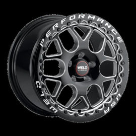Weld Solana Beadlock 17x10 / 5x115 BP / ET30 / 78.1mm Bore - Gloss Black MIL DIA Wheel