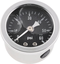 Load image into Gallery viewer, Bikers Choice 0-60 PSI Oil Pressure Gauge Carbon Face Stainless Bezel Liquid Filled Universal Custom