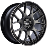 BBS CH-RII 21x9.5 5x112 ET30 PFS Platinum Center Black Rim SS Rim Protector Wheel w/Motorsport Etch