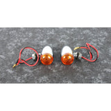 Bikers Choice 1 Inch Dia Chrome Smooth Bullet Marker Light Dual Filament Amber Lens Pr Universal