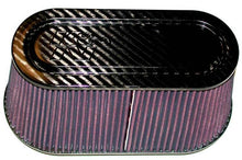 Load image into Gallery viewer, K&amp;N Universal Carbon Fiber Top and Base Filter 12in x 6in Base / 9.938in x 3.938in Top / 6in Height