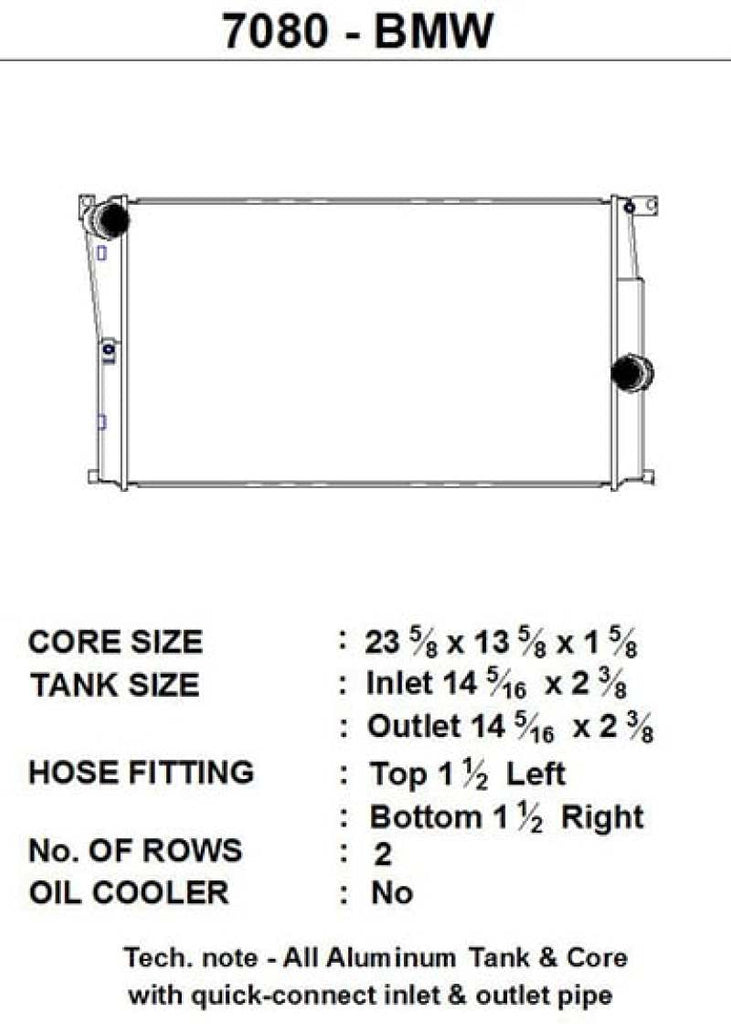 CSF BMW 2 Series (F22/F23) / BMW 3 Series (F30/F31/F34) / BMW 4 Series (F32/F33/F36) M/T Radiator