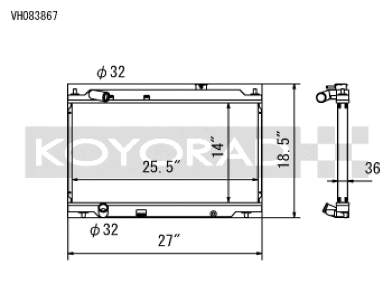 Koyo 94-01 Acura Integra with L15B7 Swap All-Aluminum Radiator