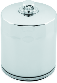 Twin Power Twin Cam and M8 Chrome Oil Filter With Nut Replaces H-D 63798-99 with Backflow Valve
