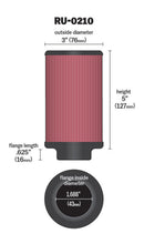 Load image into Gallery viewer, K&amp;N Filter Universal Rubber Filter 1-11/16in FLG / 3in OD / 5in Height