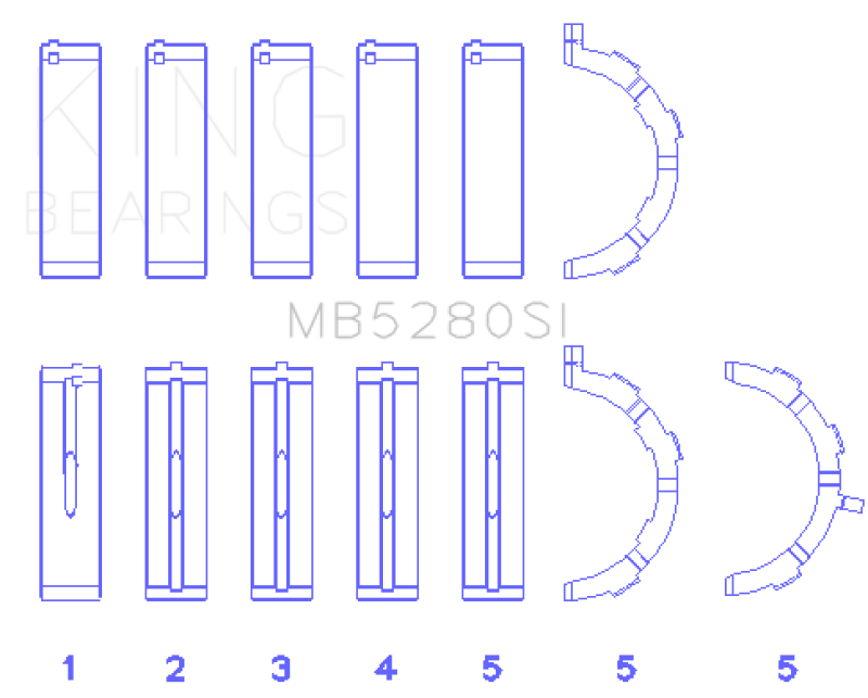 King Engine Bearings Ford 281CI/330CI 4.6L/5.4L V8 (Size +0.75) Main Bearing Set