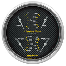 Load image into Gallery viewer, Autometer Carbon Fiber Quad Gauge 5in. 240Ohm (E) - 33Ohm (F) Electric