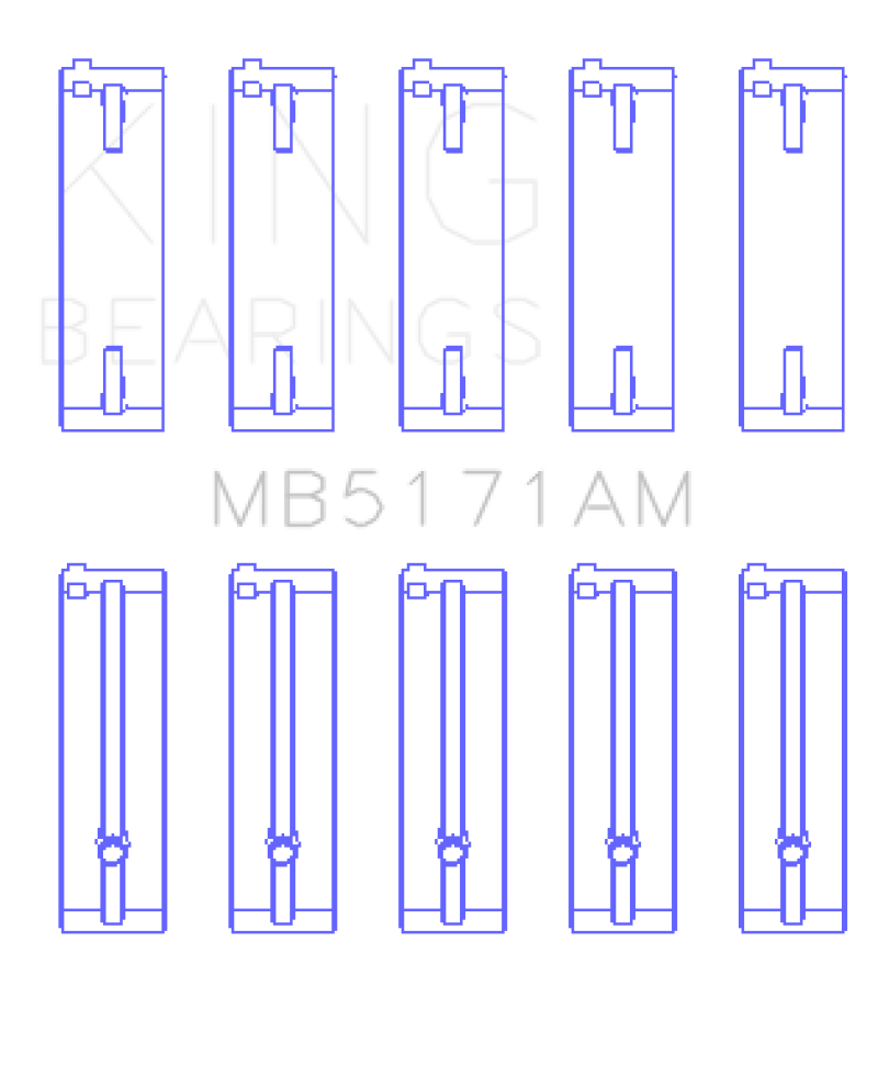 King Engine Bearings Mazda FS-DE L4/FP L4/FS L4  DOHC 16 Valve  (Size +0.5) Main Bearing Set
