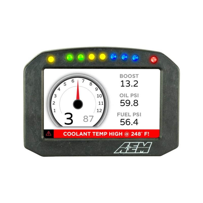 AEM CD-5LG Carbon Logging Flush Digital Dash Display w/ Internal 20Hz GPS & Antenna