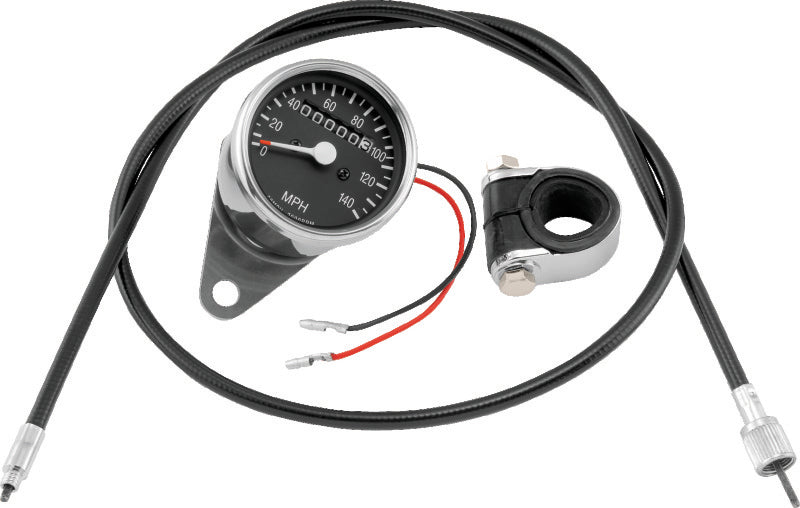 Bikers Choice L73-94 XL 73-94 FX FXR 2:1 Custom Mini Speedo Kit Black Face 140 Mph 2 1/2 Inch