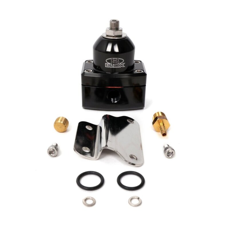 BLOX Racing 2-Port Design Black/Black Adjustable Fuel Pressure Regulator