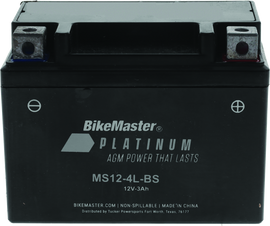 BikeMaster AGM Battery - MS12-4L-BS