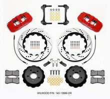 Load image into Gallery viewer, Wilwood AERO6 Front Hat Kit 14.00 Drilled Red 15-23 Mustang w/Lines