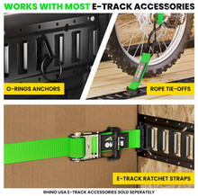 Load image into Gallery viewer, Rhino USA 5Ft E-Track Tie-Down Rails, Black (4 Pack)