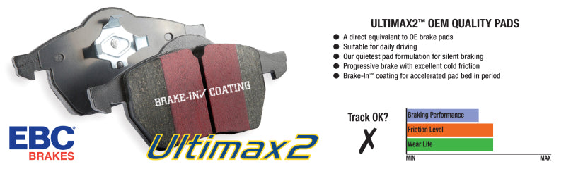 EBC 03-09 Volvo XC90 2.9 Twin Turbo Ultimax2 Front Brake Pads