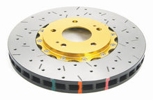 Load image into Gallery viewer, DBA 03-05 Evo 8/9 Front Drilled &amp; Slotted 5000 Series 2 Piece Rotor Assembled w/ Gold Hat