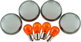 Bikers Choice 00-10 FXST FXD 02-13 XL Smoked Turn Signal Lens/Amber Bulb Kit Replaces H-D 69304-02