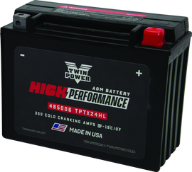 Twin Power YTX-24HL High Performance Battery Replaces H-D 66010-82A Made in USA 350 CCA