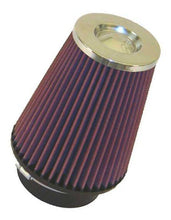 Load image into Gallery viewer, K&amp;N Universal Air Filter Chrome Round Tapered Red - 4in ID x 1.125in L x 5.5in H (Multi Lingual)