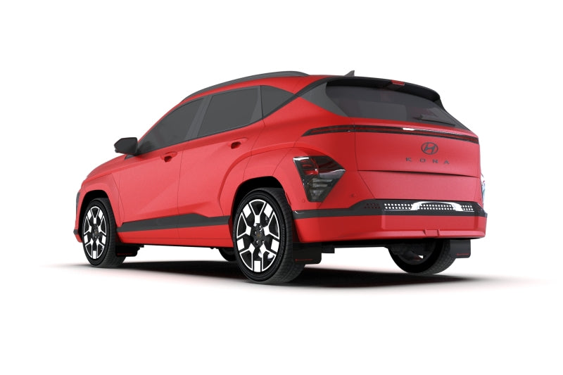 Rally Armor 24-25 Hyundai Kona/Kona EV Black UR Mud Flap w/White Logo