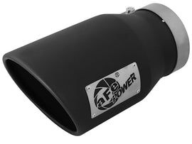 aFe MACH Force XP 5in 304 Stainless Steel Exhaust Tip 5 In x 7 Out x 12L in Bolt On Right - Black