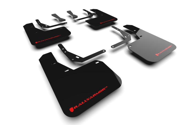 Rally Armor 24-26 Hyundai Kona N Line Black UR Mud Flap - Red Logo