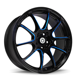 Konig Illusion 18x8 5x114.3 ET45 Black/Ball Cut Blue