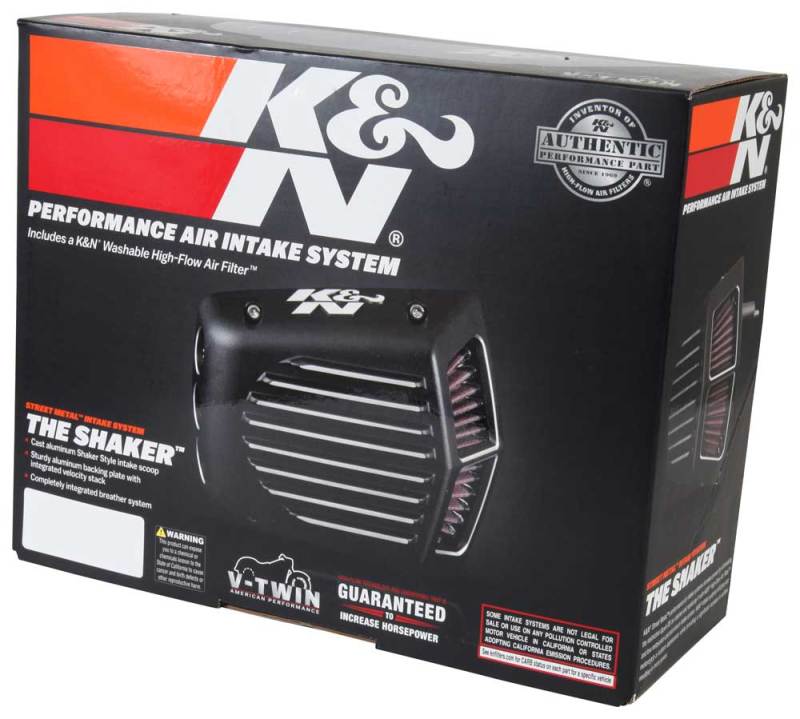 K&N Street Metal Intake System for 01-16 Harley-Davidson Softail/Dyna - Shaker Black