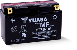 Yuasa YT7B-BS Maintenance Free AGM 12-Volt Battery w/Bottle