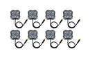 Diode Dynamics Stage Series Single Color LED Rock Light - White Diffused M8 (8-pack)