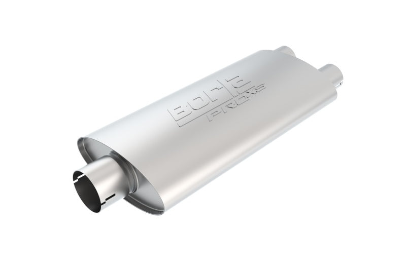 Borla Universal Center/Dual Oval 3in In/2.25in Out 19in x 4in x 9.5in Notched PRO-XS Muffler
